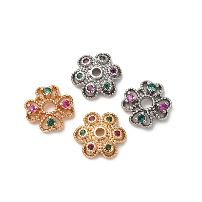 Латунные циркониевые бусинки, цветок