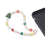 Christmas Glass Pearl Beaded Mobile Straps, with Glass Beads, Nylon Thread Mobile Accessories Decoration, Christmas Tree