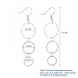 304 Stainless Steel Dangle Earrings, with Linking Rings, Ring