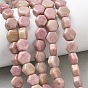 Rhodonite naturelles brins de perles, hexagone