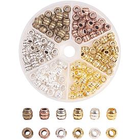 Tibetan Style Alloy Large Hole Beads, Barrel