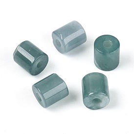 Натуральные бусины из мьянманского нефрита, колонка