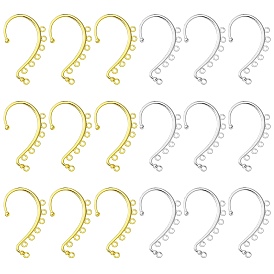 20 шт. 2 цвета сплава ушные манжеты выводы, с 7 петель, крючки для обертывания ушей для изготовления сережек без пирсинга