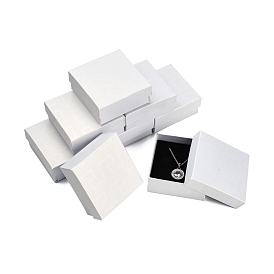Картонные коробки ювелирных изделий, для серьги, кольца и кулона, с губкой внутри, квадратный
