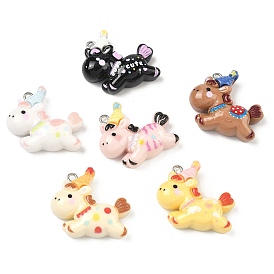 Непрозрачные подвески смолы, лошадь очарование, с платиновым глазом