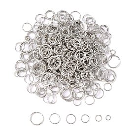 Iron Jump Rings, Open Jump Rings, Mixed Size, 4~10mm