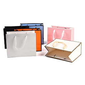 Rectangle Paper Bags with Rope Handles, for Gift Bags and Shopping Bags