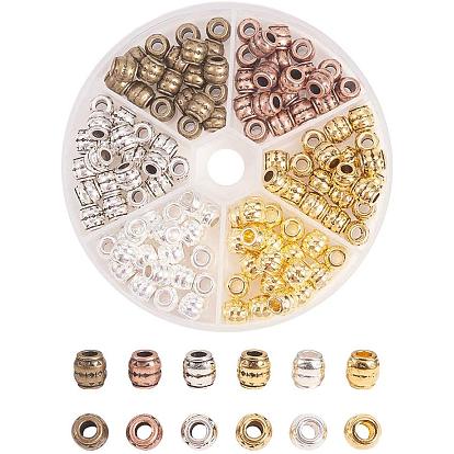 Tibetan Style Alloy Large Hole Beads, Barrel