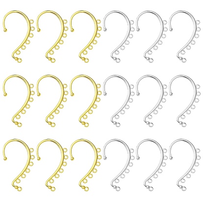 20 шт. 2 цвета сплава ушные манжеты выводы, с 7 петель, крючки для обертывания ушей для изготовления сережек без пирсинга