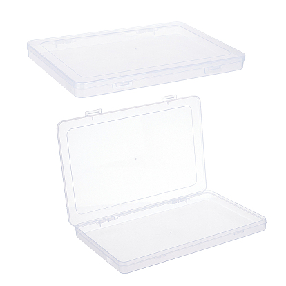Transparent Plastic Bead Containers, with Hinged Lids, for Beads and More, Rectangle