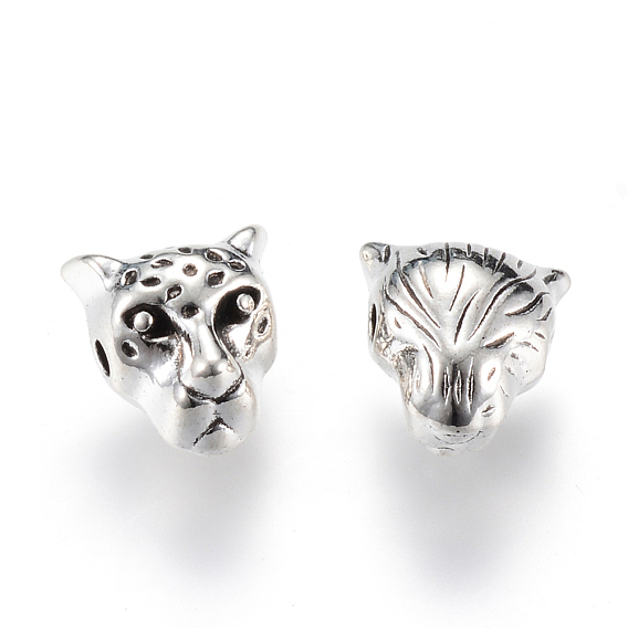 Сплавочные овальные бусины тибетского стиля , леопард, без кадмия и без свинца