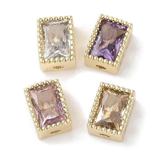 Латунь с кубиками циркония, без кадмия, без никеля и без свинца, реальный 18 k позолоченный, прямоугольные