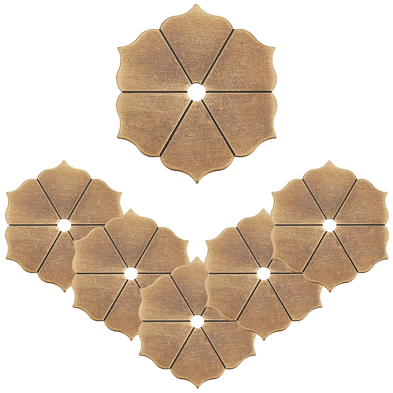 Латунные шайбы для ручек, цветок, для мебельной фурнитуры