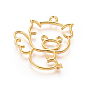 Zinc Alloy Open Back Bezel Pendants, For DIY UV Resin, Epoxy Resin, Pressed Flower Jewelry, Piggy Silhouette