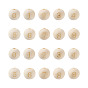 100Pcs 10 Styles Unfinished Natural Wood European Beads, Large Hole Beads, Laser Engraved Pattern, Round with Number