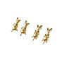 Brass Bunny with Cubic Zirconia Stud Earring Findings, 925 Sterling Silver Pins, for Half Drilled Beads