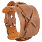 Bracelets en cordon de simili cuir pour hommes, avec fermoir en alliage, platine