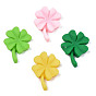 Непрозрачные кабошоны из смолы, клевер