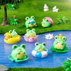 8шт. смоляная лягушка дисплей украшения, для украшения рабочего стола домашнего офиса