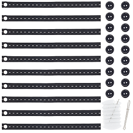 Поделок швейные наборы, включая швейные нитки и иглы, зажим для железной резины, эластичные полиэстеровые ремни для крепления, Пластиковые кнопки 2-отверстие