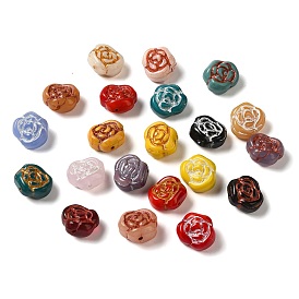 Непрозрачные бусины лэмпворк, роза