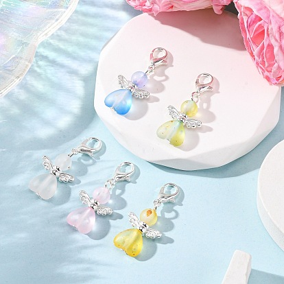 Акриловый кулон в виде сердца ангела, с цинковым сплавом застежками омаров коготь