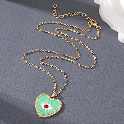 Stylish Heart and Moon Eye Necklace for Girls - Demon Eye Pendant Jewelry