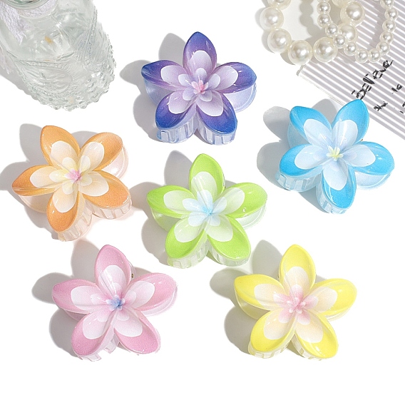 Заколки для волос с когтями из смолы, аксессуары для волос для женщин и девочек, цветок