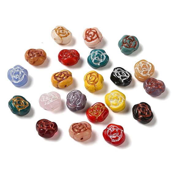 Непрозрачные бусины лэмпворк, роза