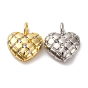 Латунные микро проложить кубического циркония подвески, сердце, долговечный, без кадмия и без свинца, стойки покрытие