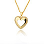 Minimalist Heart Necklace with Zirconia and OT Clasp Chain Pendant