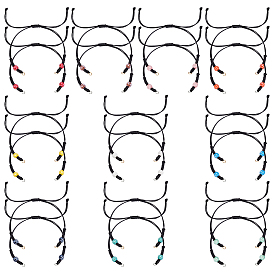 20 шт. 10 стили браслеты из фарфора ручной работы с круглыми бусинами и вощеным полиэстеровым шнуром, для браслета решений, с 304 кольцами из нержавеющей стали