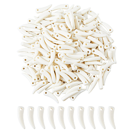 200Pcs Opaque Acrylic Pendants, Wolf Tooth Shape Charms