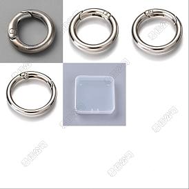 20 piezas 4 estilos anillos de puerta de resorte de aleación, para la fabricación de la joyería