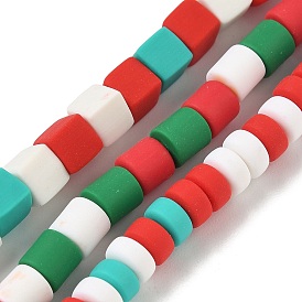 Рождественские бусины из полимерной глины ручной работы, для поделок ювелирных изделий