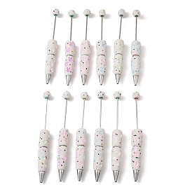 Ручка из железного пластика с бусинами, шариковая ручка, с полимерным глинистым горным хрусталем и стеклом, для индивидуальной ручки с ювелирными бусинами