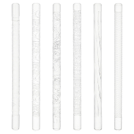 6шт 6 стиль акриловая резная скалка, помадные инструменты, глиняный ремесленный инструмент