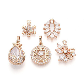 Латунь с кубическим цирконием подвеской, разнообразные, золотые