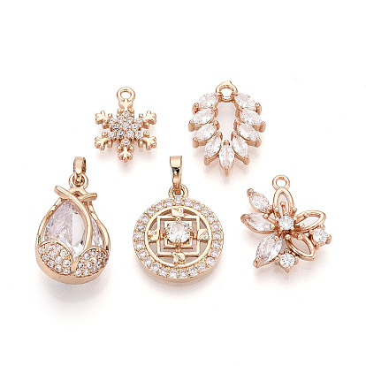 Латунь с кубическим цирконием подвеской, разнообразные, золотые