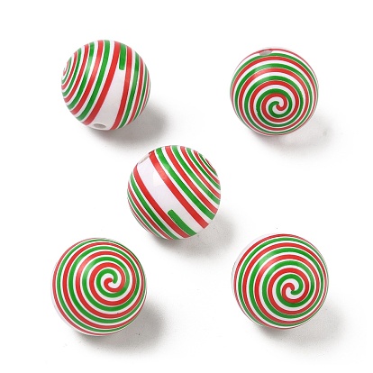 Печать непрозрачных акриловых бусин, круглый с полосой