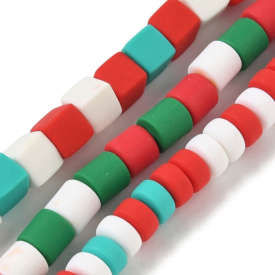 Рождественские бусины из полимерной глины ручной работы, для поделок ювелирных изделий