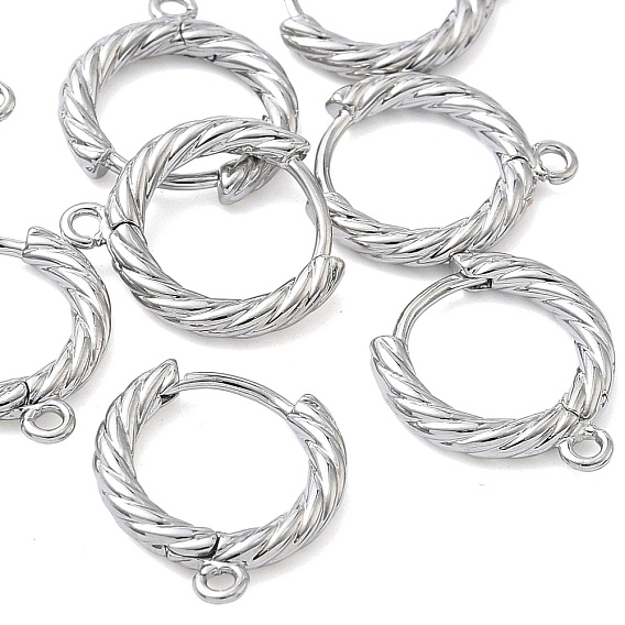 SHEGRACE Brass Hoop Earrings Findings, Cadmium Free & Nickel Free & Lead Free, with Loop