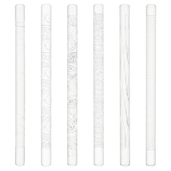 6шт 6 стиль акриловая резная скалка, помадные инструменты, глиняный ремесленный инструмент