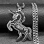 201 подвесные из нержавеющей стали ожерелья, единорог
