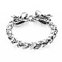 Men's Alloy Wheat Chain Bracelet, with Spring Gate Rings, Dragon