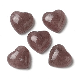 Natural Strawberry Quartz Cabochons, Heart