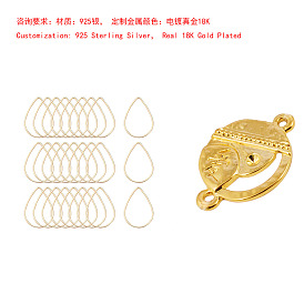 925 Sterling Silver Linking Rings, Drop