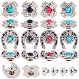 8шт. 8 варианты винтовых заклепок из цинкового сплава и смолы, DIY кожаный гвоздь, подковы