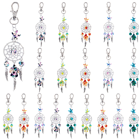 20 шт 5 цвета синтетическая бирюза морская звезда черепаха кулон украшение, плетеная сетка из сплава с крыльями и поворотными застежками-крабами, подвески для украшений сумок