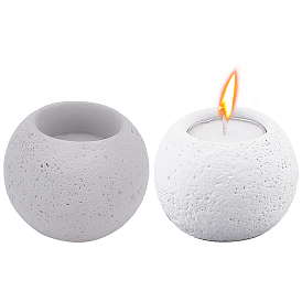 Olycraft 2Pcs 2 Colors Cement Candle Cups, for Candle Making Tools, Sphere